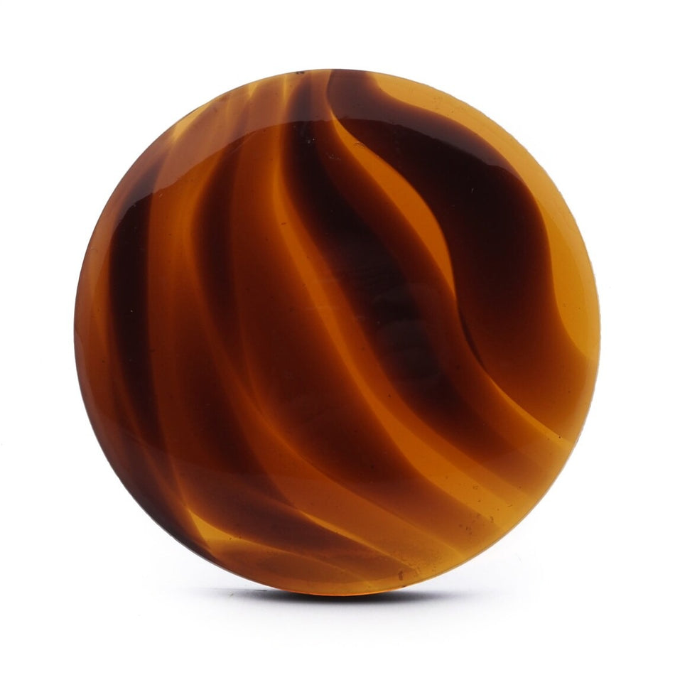 Extra large 35 mm Czech vintage tortoise topaz striped glass cabochon