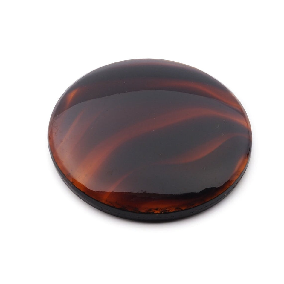 Extra large 35 mm Czech vintage tortoise topaz striped glass cabochon